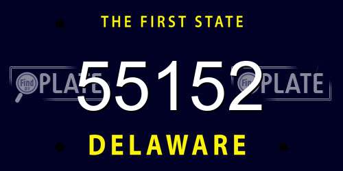 55152 Delaware License Plate
