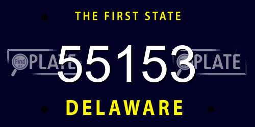 55153 Delaware License Plate