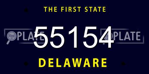 55154 Delaware License Plate