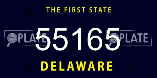 55165 Delaware License Plate