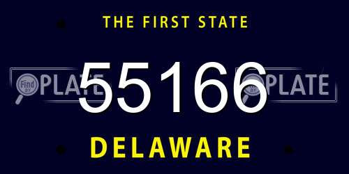 55166 Delaware License Plate