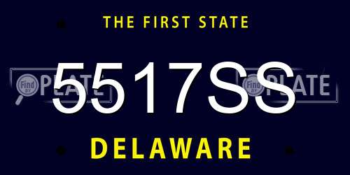 5517SS Delaware License Plate