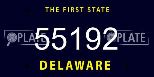 55192 Delaware License Plate