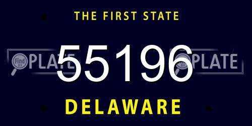 55196 Delaware License Plate