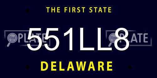 551LL8 Delaware License Plate