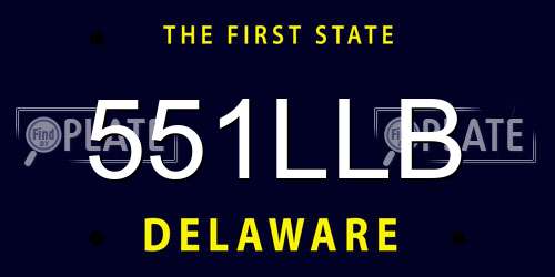 551LLB Delaware License Plate