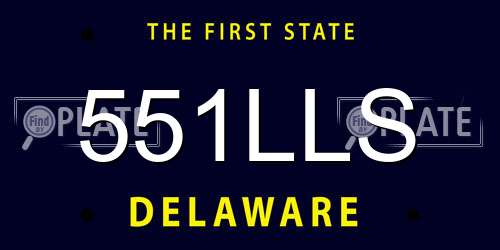551LLS Delaware License Plate