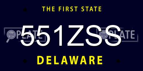 551ZSS Delaware License Plate