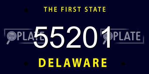 55201 Delaware License Plate