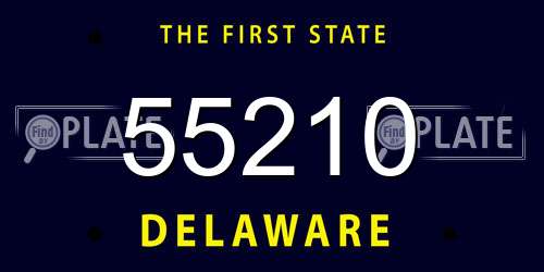 55210 Delaware License Plate