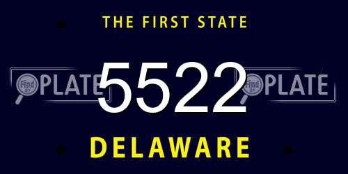 5522 Delaware License Plate