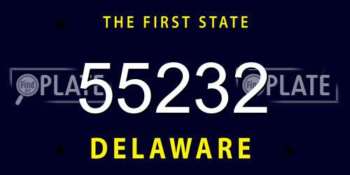 55232 Delaware License Plate