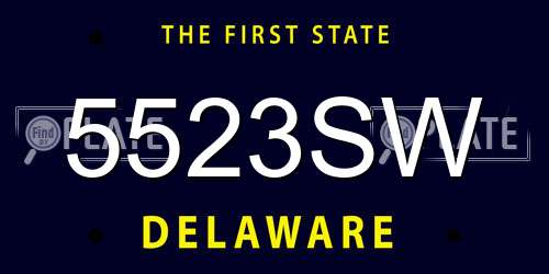 5523SW Delaware License Plate
