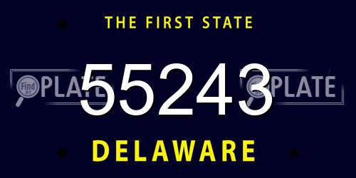 55243 Delaware License Plate