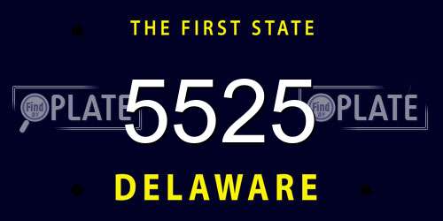 5525 Delaware License Plate