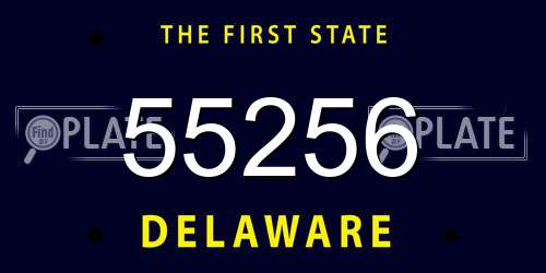 55256 Delaware License Plate