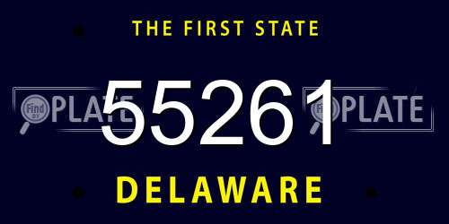 55261 Delaware License Plate