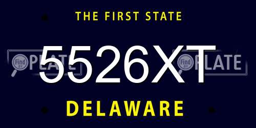 5526XT Delaware License Plate