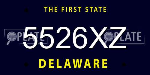 5526XZ Delaware License Plate