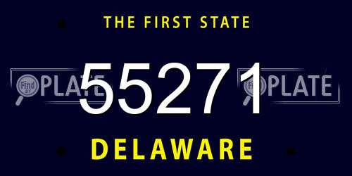 55271 Delaware License Plate