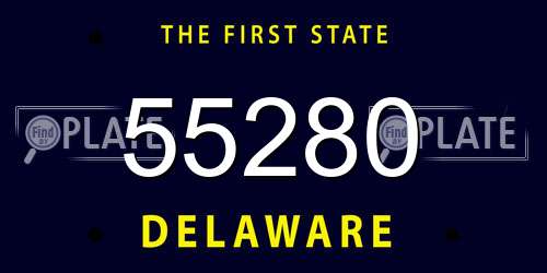 55280 Delaware License Plate