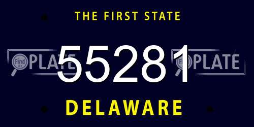 55281 Delaware License Plate
