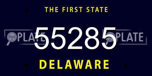 55285 Delaware License Plate