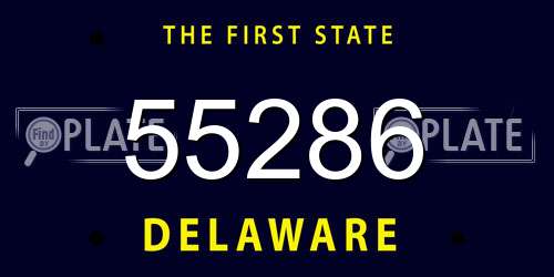 55286 Delaware License Plate