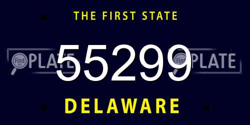55299 Delaware License Plate