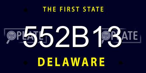552B13 Delaware License Plate