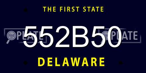 552B50 Delaware License Plate