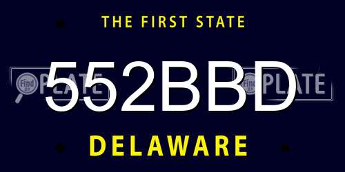 552BBD Delaware License Plate
