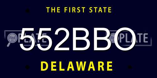 552BBO Delaware License Plate
