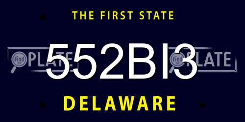 552BI3 Delaware License Plate