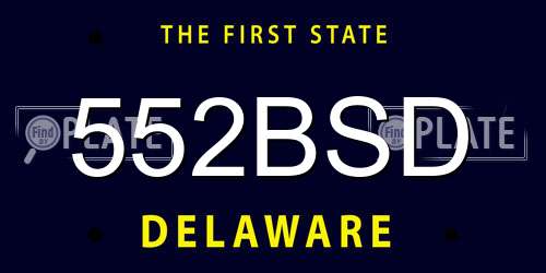 552BSD Delaware License Plate