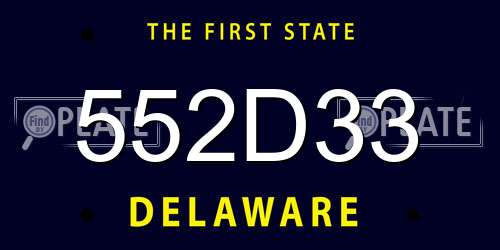 552D33 Delaware License Plate