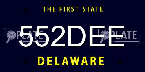 552DEE Delaware License Plate
