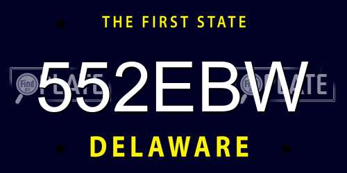 552EBW Delaware License Plate