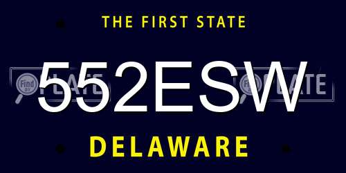 552ESW Delaware License Plate