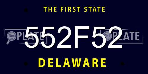 552F52 Delaware License Plate