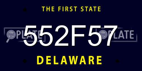 552F57 Delaware License Plate