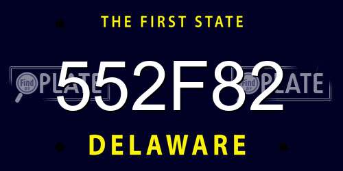 552F82 Delaware License Plate