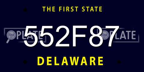 552F87 Delaware License Plate