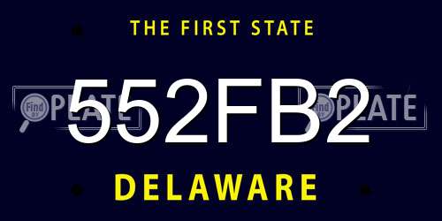 552FB2 Delaware License Plate