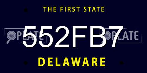 552FB7 Delaware License Plate