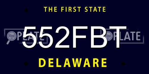 552FBT Delaware License Plate