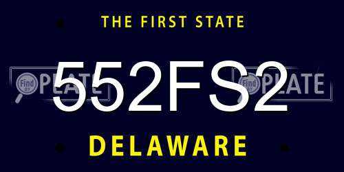 552FS2 Delaware License Plate