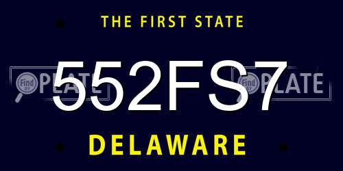552FS7 Delaware License Plate