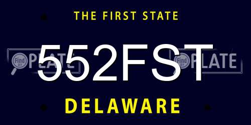 552FST Delaware License Plate