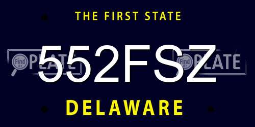 552FSZ Delaware License Plate